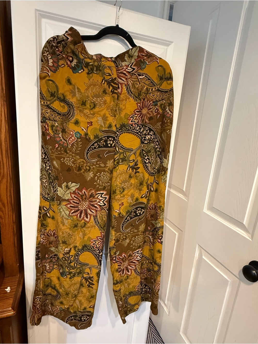 Elie Tahari Mustard Paisley Wide-Leg Pants
